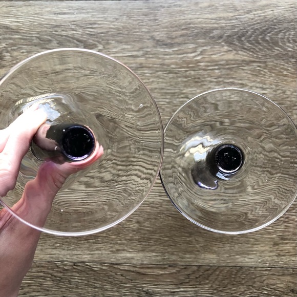 Clear Wine Glasses / Goblets with Purple Stems - Picture 6 of 8